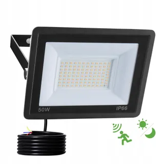 FOSINGUT 50W LED Schijnwerper Bewegingssensor 5000LM IP66 Tuin 3000K — miniatuur 1