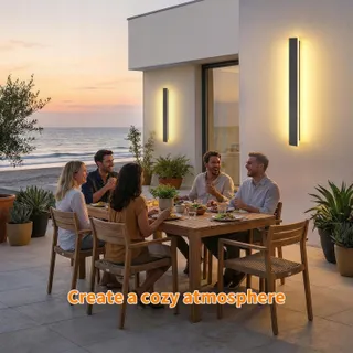 KETOM Moderne Wandlamp LED Zwart IP65 60cm — miniatuur 7