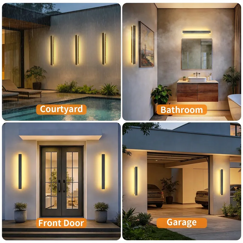 KETOM Moderne Wandlamp LED Zwart IP65 60cm — foto 8