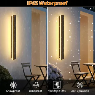 KETOM Moderne Wandlamp LED Zwart IP65 60cm — miniatuur 2