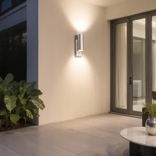 JNR LED Buitenlamp Roestvrij Staal Bewegingsmelder IP54 2x5W GU10 3000K — miniatuur 8