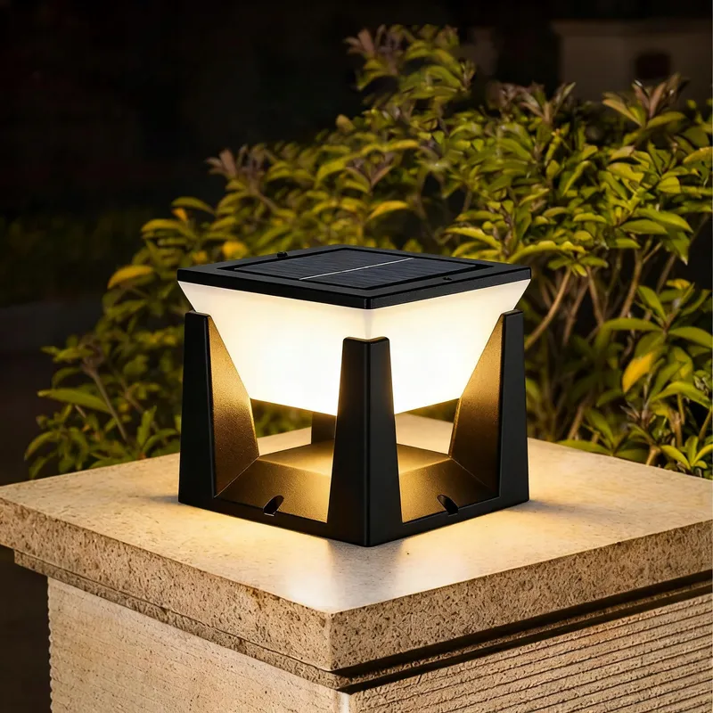 ACMHNC Solar Paalverlichting Zwart IP65 3000K Oprit Patio — foto 1