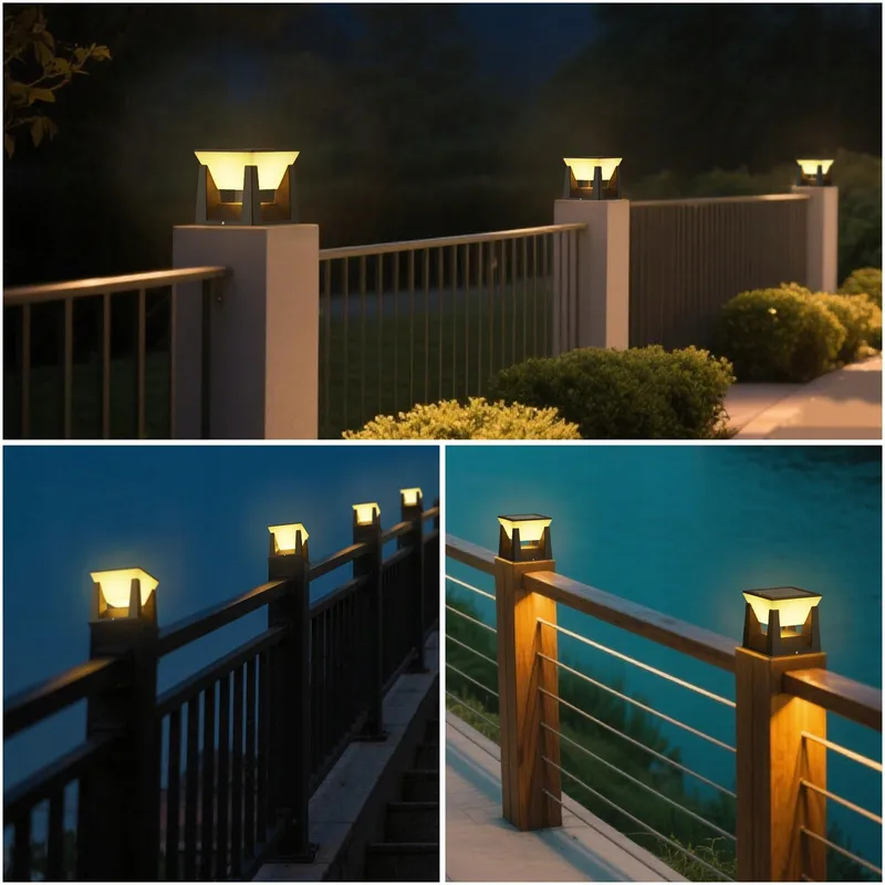 ACMHNC Solar Paalverlichting Zwart IP65 3000K Oprit Patio — foto 3