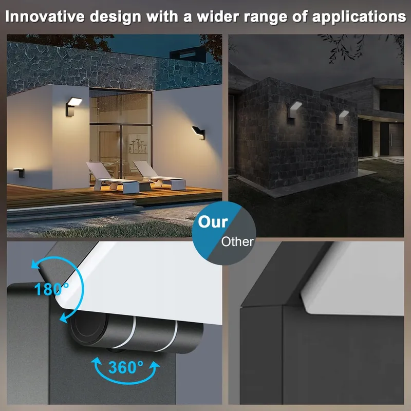 KINGWEN Set 4 LED Buitenlampen 40W Warmwit IP65 Verstelbaar — foto 6