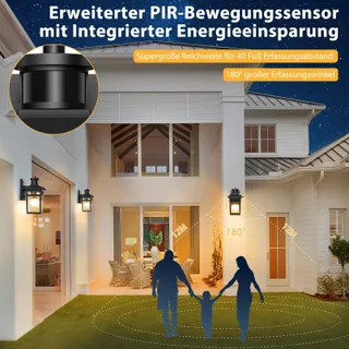 APOTO Buitenlamp Bewegingsmelder E27 Waterdicht LED — miniatuur 4