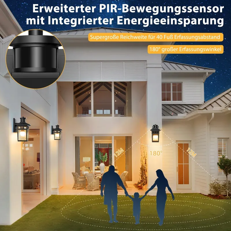APOTO Buitenlamp Bewegingsmelder E27 Waterdicht LED — foto 4