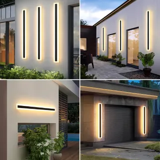 ZTWLEED LED Wandlamp Buiten 16W IP65 6000K Zwart 80CM Tuin — miniatuur 6
