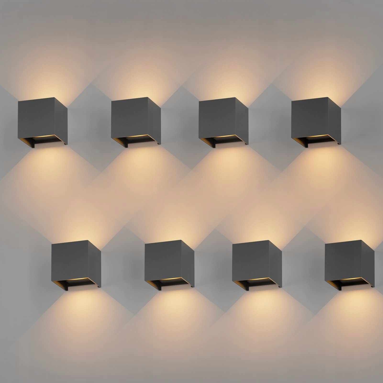 K-BRIGHT LED Wandlamp 12W IP65 Donkergrijs Binnen En Buiten