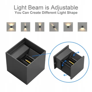 K-BRIGHT LED Wandlamp 12W IP65 Donkergrijs Binnen En Buiten — miniatuur 3