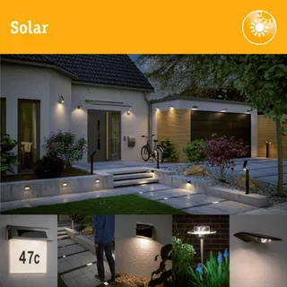 PAULMANN LED Solar Buitenwandlamp Marisol Zwart Bewegingssensor — miniatuur 9