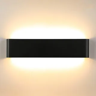 LIGHTESS LED Wandlamp 18W Zwart 40CM Woonkamer Slaapkamer IP44 — miniatuur 1