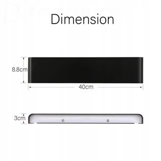 LIGHTESS LED Wandlamp 18W Zwart 40CM Woonkamer Slaapkamer IP44 — miniatuur 6