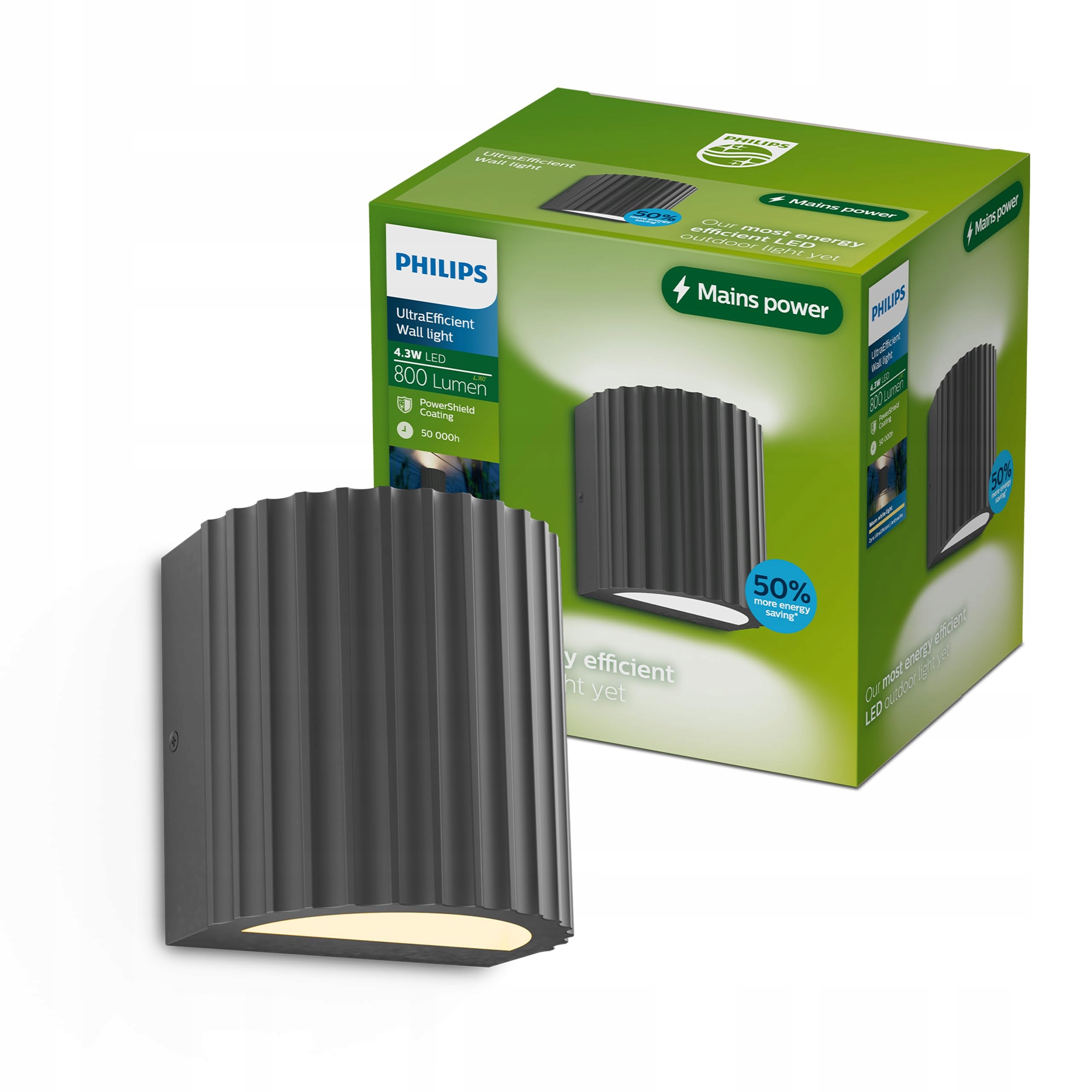 PHILIPS Zyra Lamp Buiten LED 800lm 2700K IP44 Aluminium Antracietgrijs