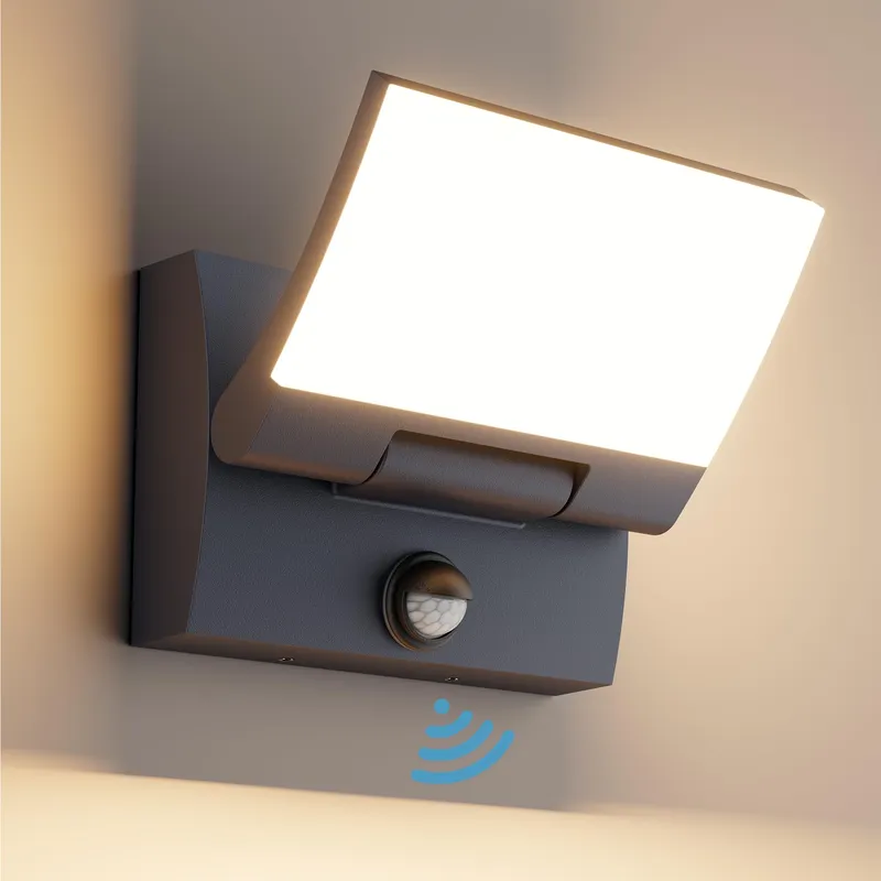 K-BRIGHT Buitenlamp LED 30W Bewegingsmelder IP65 3000K Antraciet — foto 1