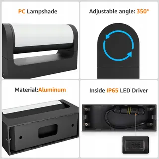 K-BRIGHT LED Buitenlamp 18W IP65 Waterdicht Voor Tuin En Terras — miniatuur 4