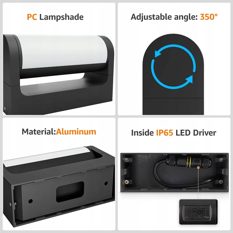 K-BRIGHT LED Buitenlamp 18W IP65 Waterdicht Voor Tuin En Terras — foto 4