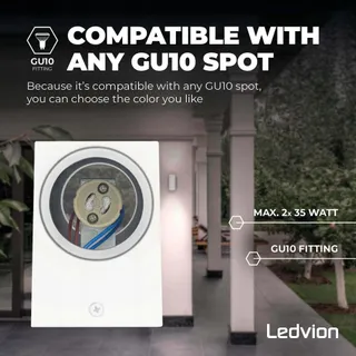LEDVION Helene LED Wandlamp Wit GU10 IP54 Up Down — miniatuur 4