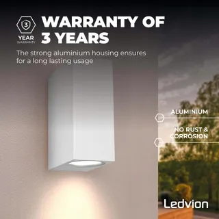 LEDVION Helene LED Wandlamp Wit GU10 IP54 Up Down — miniatuur 5