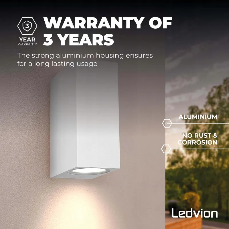 LEDVION Helene LED Wandlamp Wit GU10 IP54 Up Down — foto 5