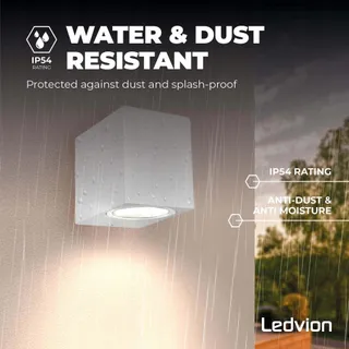LEDVION Hydra LED Buitenwandlamp Wit GU10 IP54 — miniatuur 3