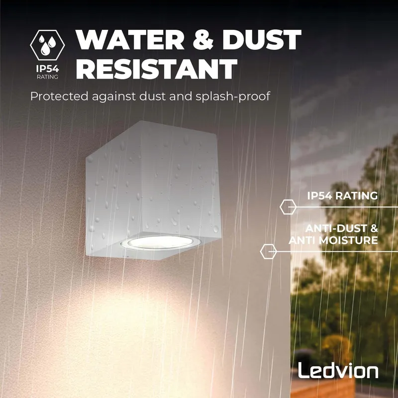 LEDVION Hydra LED Buitenwandlamp Wit GU10 IP54 — foto 3