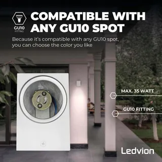 LEDVION Hydra LED Buitenwandlamp Wit GU10 IP54 — miniatuur 4