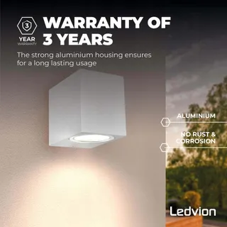 LEDVION Hydra LED Buitenwandlamp Wit GU10 IP54 — miniatuur 5