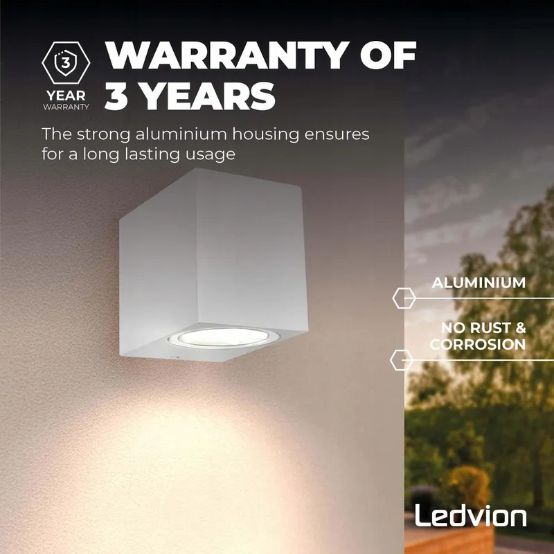 LEDVION Hydra LED Buitenwandlamp Wit GU10 IP54 — foto 5