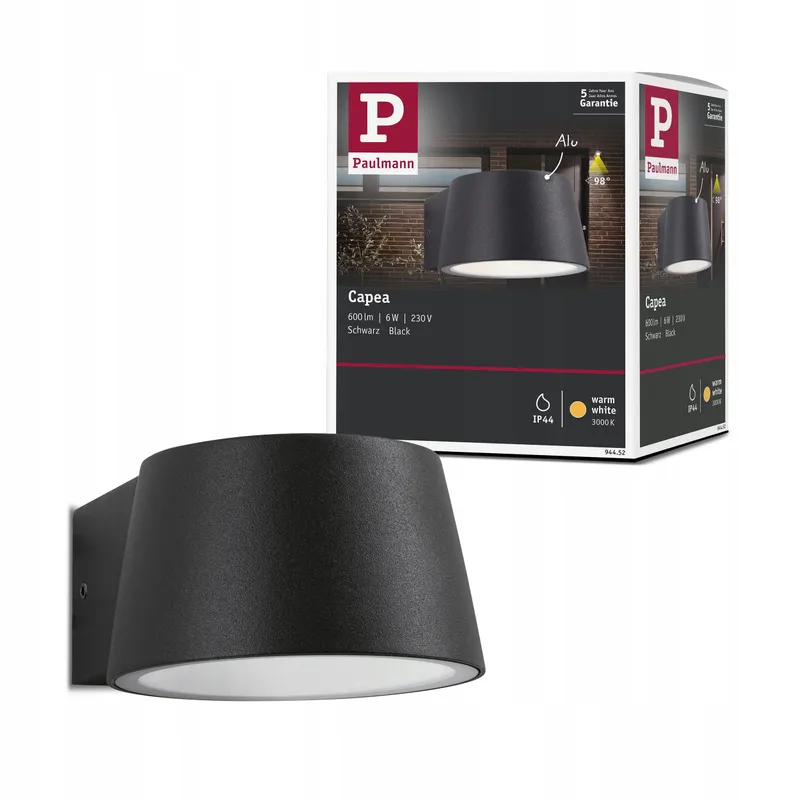 PAULMANN LED Buitenlamp Capea IP44 6W Warmwit Zwart Aluminium — foto 1