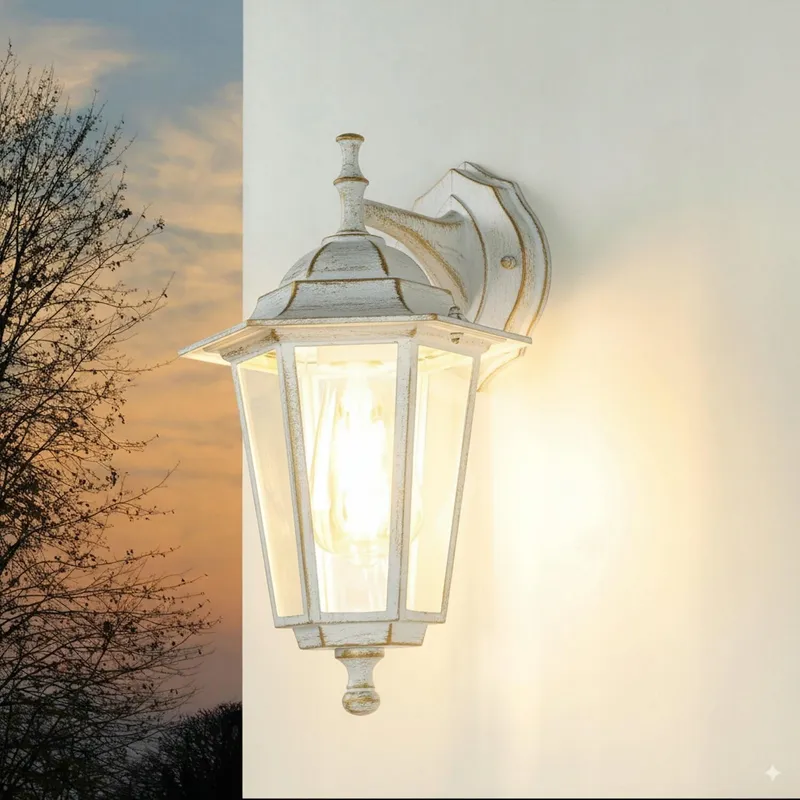 LICHT-ERLEBNISSE Buitenlamp IP44 Wit-goud Rustiek — foto 4
