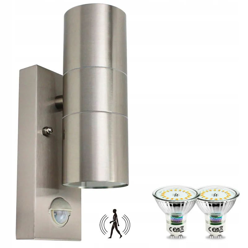 HIBAY Buitenlamp Bewegingsmelder GU10 IP44 RVS LED — foto 1