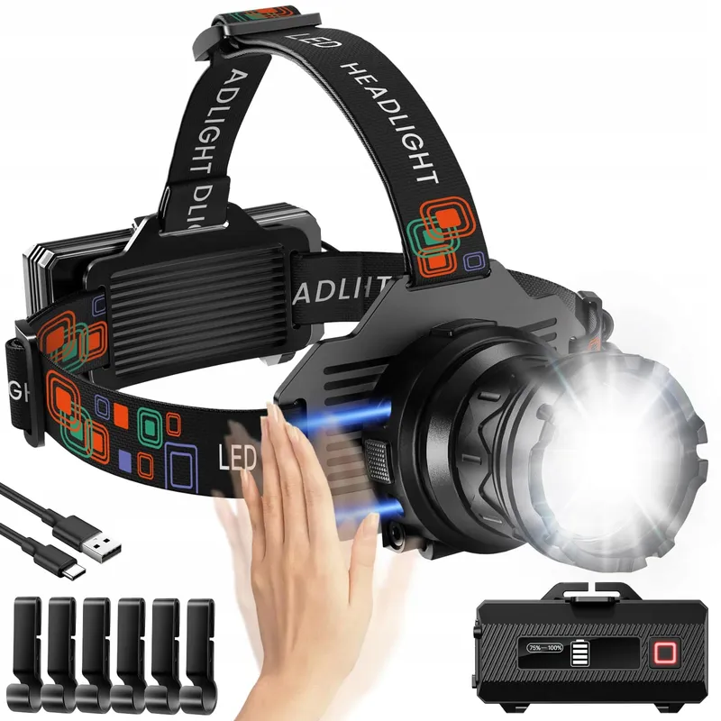 TININ LED Hoofdlamp 100000 Lumen Waterdicht Camping — foto 1