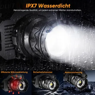 TININ LED Hoofdlamp 100000 Lumen Waterdicht Camping — miniatuur 7