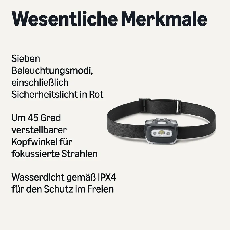 AMAZON BASICS LED Hoofdlamp 7 Standen Waterdicht Camping 2 Stuks — foto 2