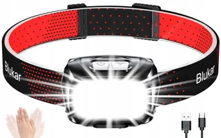 BLUKAR LED Hoofdlamp 2000L IPX5 Sensor Rood Licht — miniatuur 1
