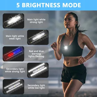 ADIWO 2 Stuks LED Hoofdlamp 5 Modi USB Waterdicht Hardlopen — miniatuur 5