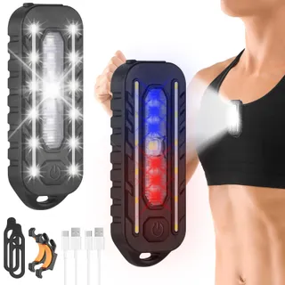 ADIWO 2 Stuks LED Hoofdlamp 5 Modi USB Waterdicht Hardlopen — miniatuur 1