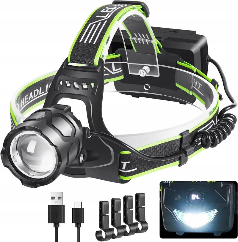PEAKRO LED Hoofdlamp 90000 Lumen USB Camping Fietsen Vissen — foto 1