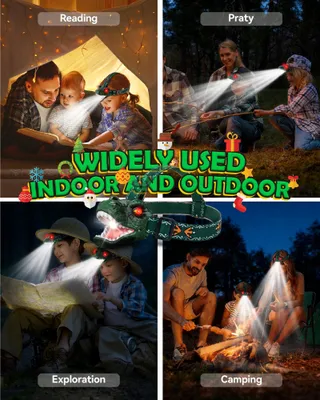 GOFIMYEE Dinosaurus Hoofdlamp Kinderen Verjaardag Kerstcadeau — miniatuur 6