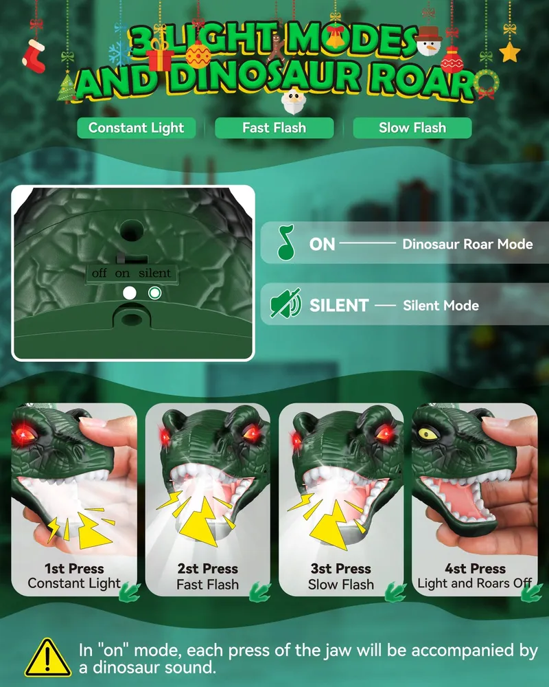 GOFIMYEE Dinosaurus Hoofdlamp Kinderen Verjaardag Kerstcadeau — foto 4