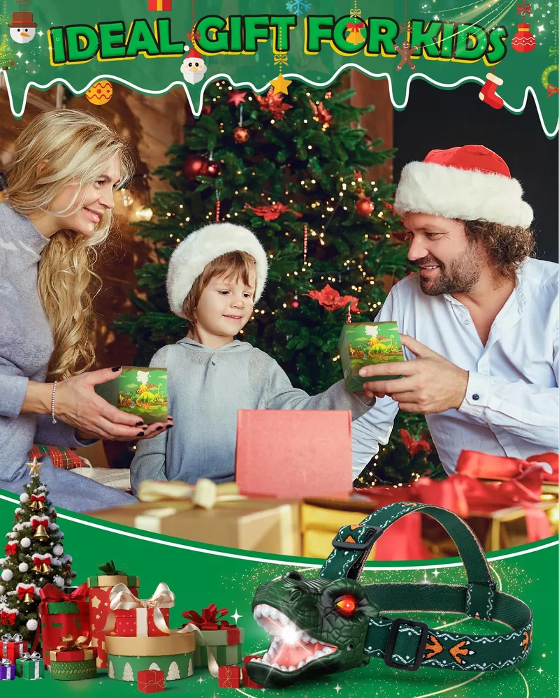 GOFIMYEE Dinosaurus Hoofdlamp Kinderen Verjaardag Kerstcadeau — foto 7