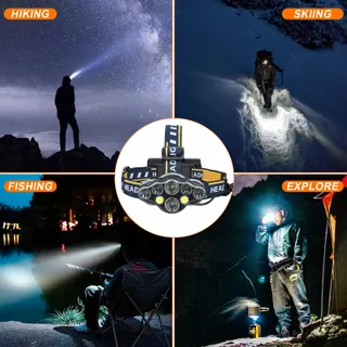GRIFEMA Hoofdlamp LED 8 Standen IPX45 Waterdicht — miniatuur 7
