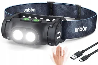 UNBON LED Hoofdlamp USB C Waterdicht IPX4 Sensor Magneet — miniatuur 1