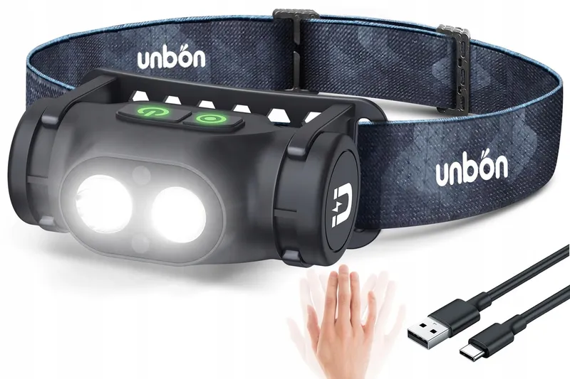 UNBON LED Hoofdlamp USB C Waterdicht IPX4 Sensor Magneet — foto 1