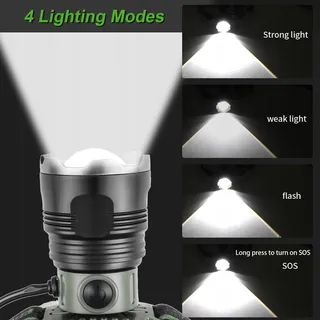 VOPHICHO LED Hoofdlamp USB-C 90000LM Superhel IP65 Waterdicht — miniatuur 4