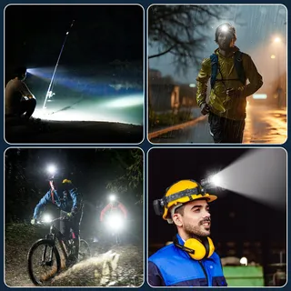 VOPHICHO LED Hoofdlamp 90000 Lumen Waterdicht USB Camping — miniatuur 7
