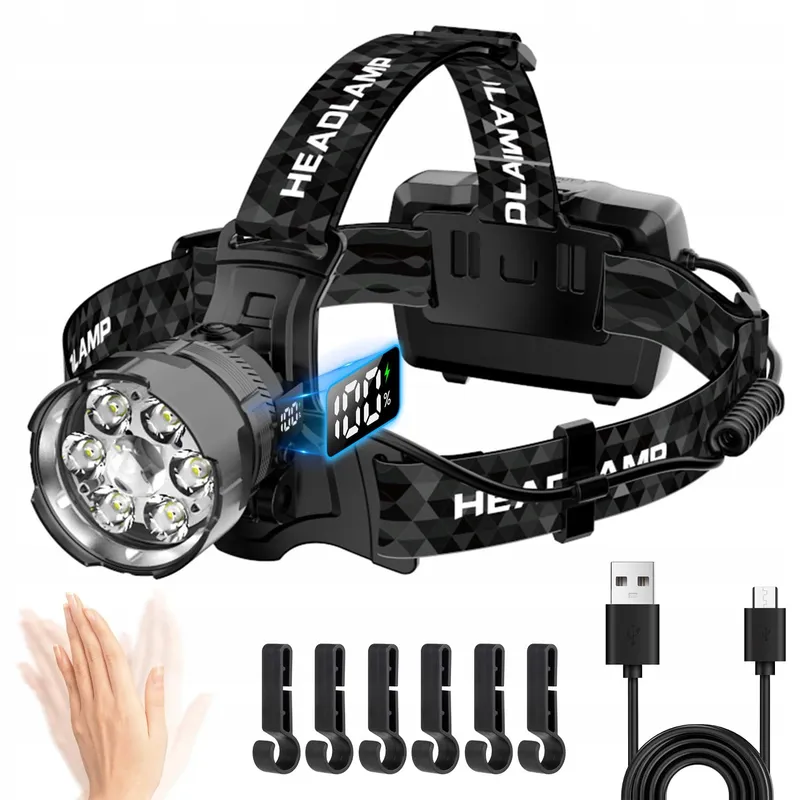 VOPHICHO LED Hoofdlamp 90000 Lumen Waterdicht USB Camping — foto 1