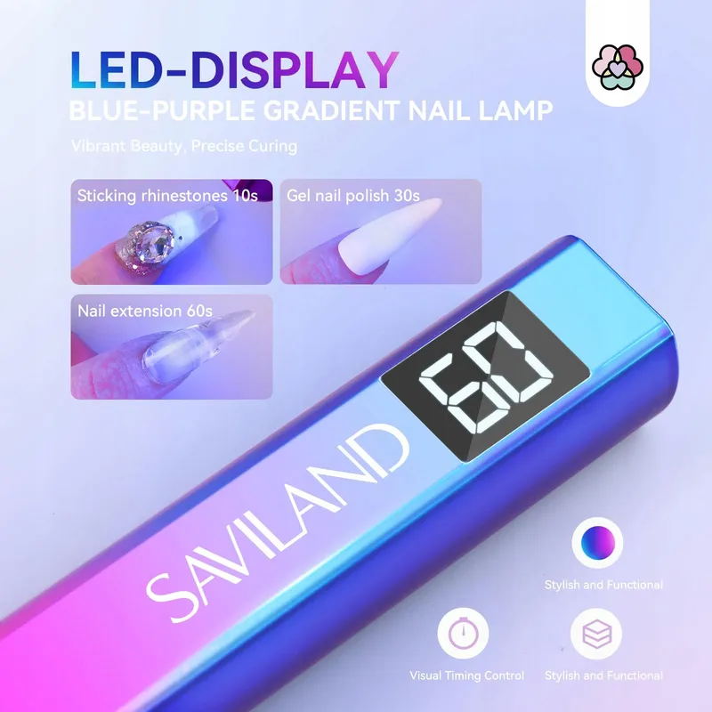 SAVILAND UV LED Nagellamp 16W LCD Mini Zakformaat — foto 5