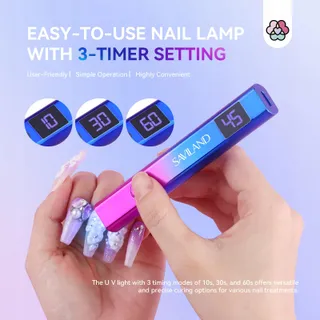 SAVILAND UV LED Nagellamp 16W LCD Mini Zakformaat — miniatuur 4