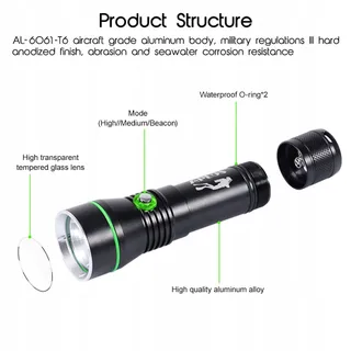 APLOS AP30 Duikzaklamp 3000lm IPX8 Waterdicht Professioneel — miniatuur 2